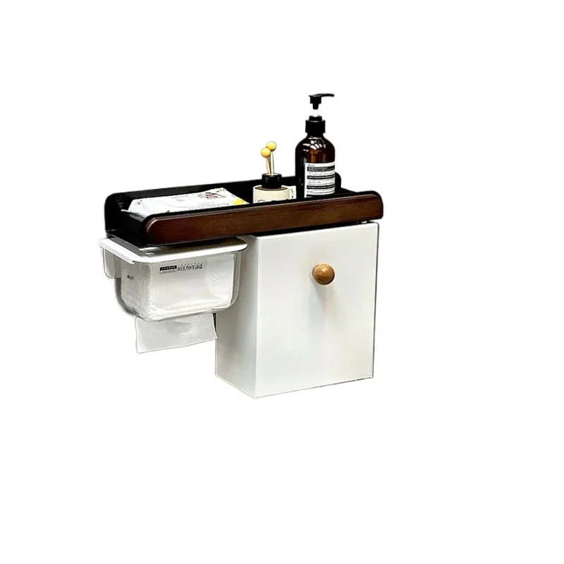 

Toilet storage box Wall-mounted bathroom waterproof non-punching toilet tissue box rack