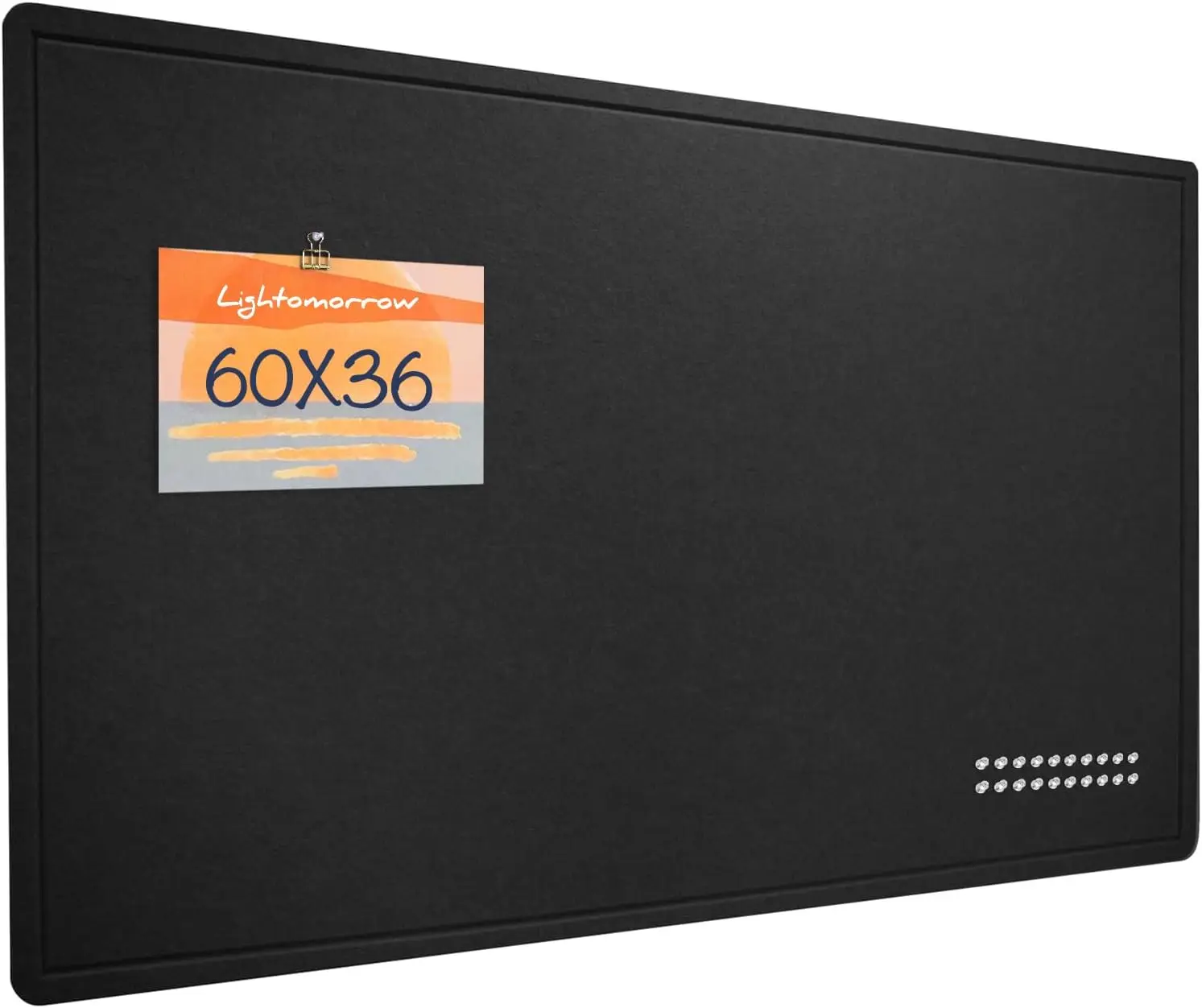 

Large Felt Bulletin Board 60x36 Inches, Foldable Photo Display with Self-Adhesive Tape and 20 Push Pins - Black