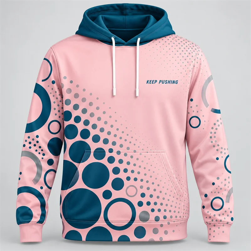 Modern Abstract Hoodie for Men 3D Printed Polyester Long Sleeve Hooded Sweatshirt with Front Pocket Casual Pullover Streetwear