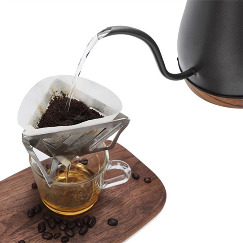 Stainless Steel Coffee Drip Rack Collapsible Pour-Over Coffee Dripper Portable & Reusable for Outdoor Camping посуда