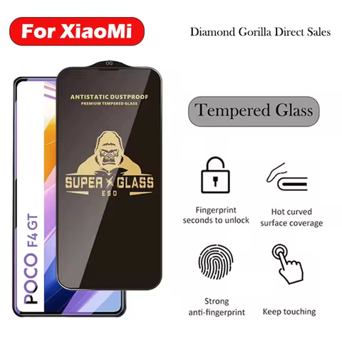 Black King Kong Tempered Glass for Redmi Note 12 13 Pro Plus 12C 13C Screen Protector for Xiaomi Poco X6 X5 Pro F5 F4GT F3GT