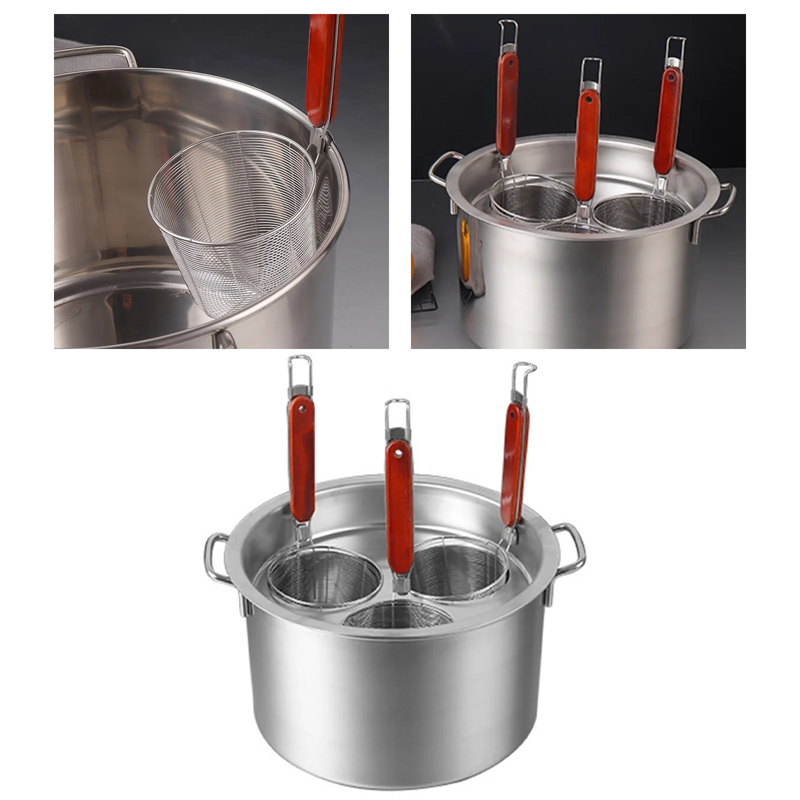 Imagem -04 - Spaghetti Strainer Insert Grupo Home Food Dumpling Noodle Strainer Stockpots Deep Fry Basket para Vegetais e Enxaguamento Aço Inoxidável