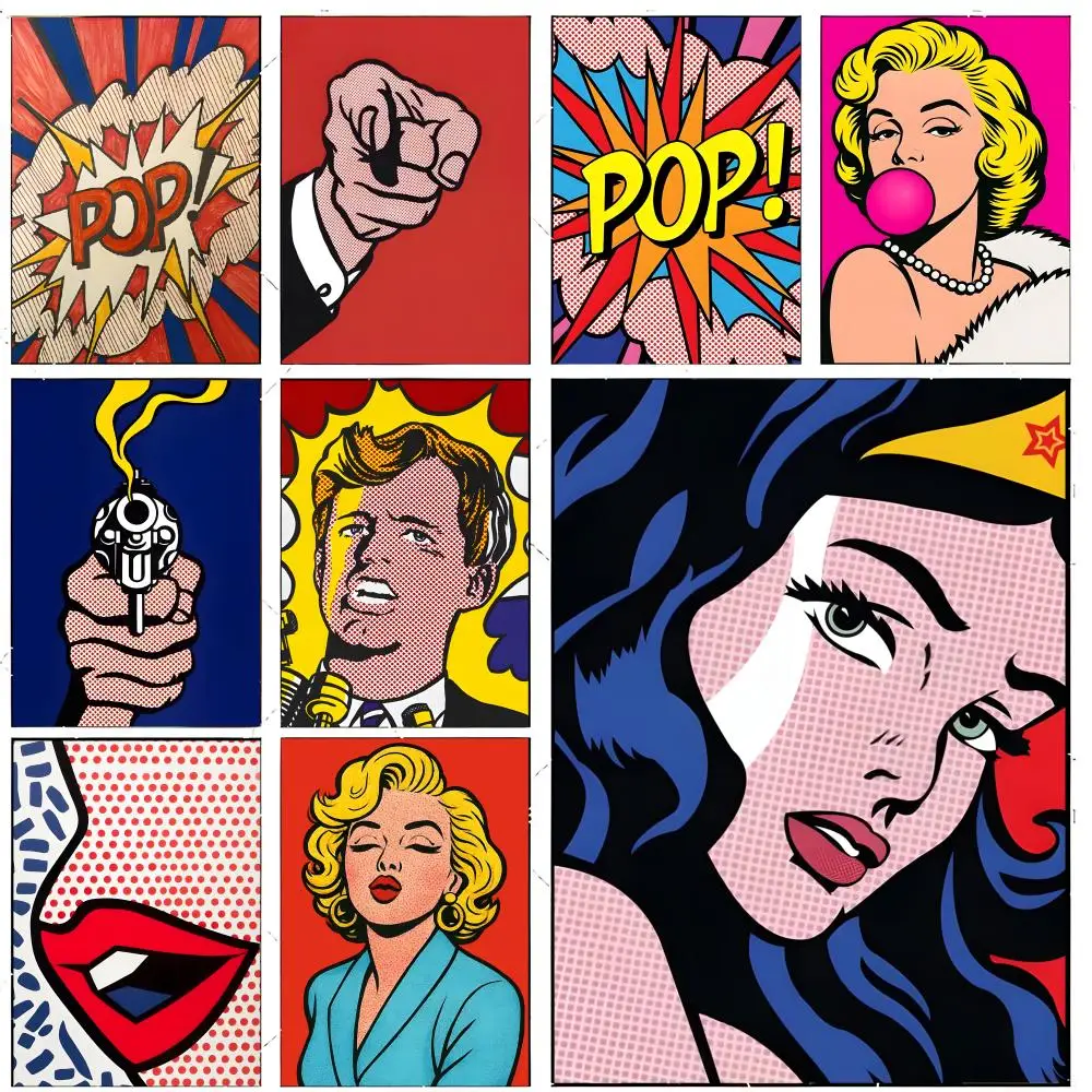 Art Pop R-Roy Lichtenstein Pop Poster Premium Decor Art & Gift for Household Lounge Home Ornaments