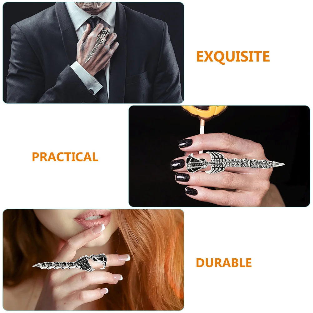 

2Pcs Retro Scorpion Rings for Men Alloy Open Finger Ring Gothic Style Smooth Comfortable Wear Scorpion Tail Ring Unisex Knuckle