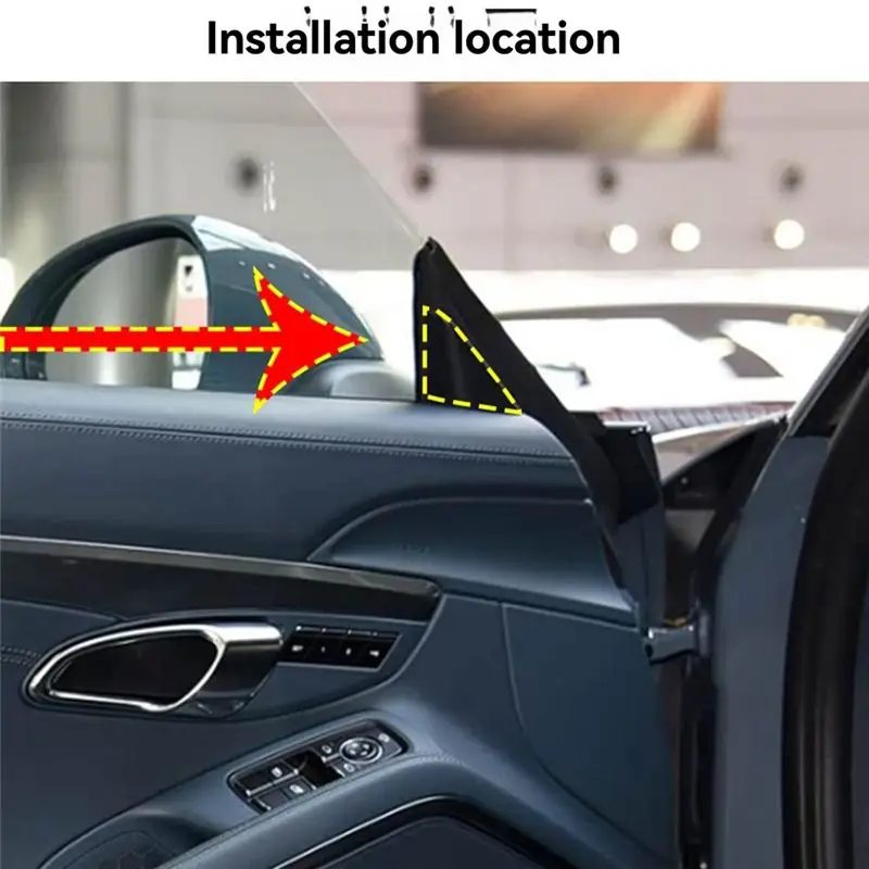 A024-Real Carbon Fiber A Pillar Triangle Cover Decorative Car Part for 718 911 2012-2019 Gloss Black