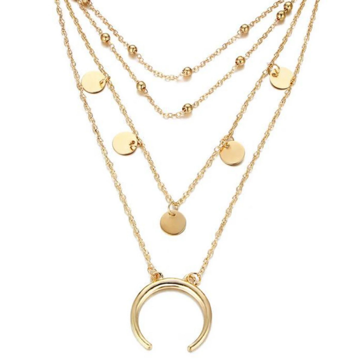   Collana in oro per donna Ciondolo luna Girocollo in argento Collane Miss alla moda europee e americane
