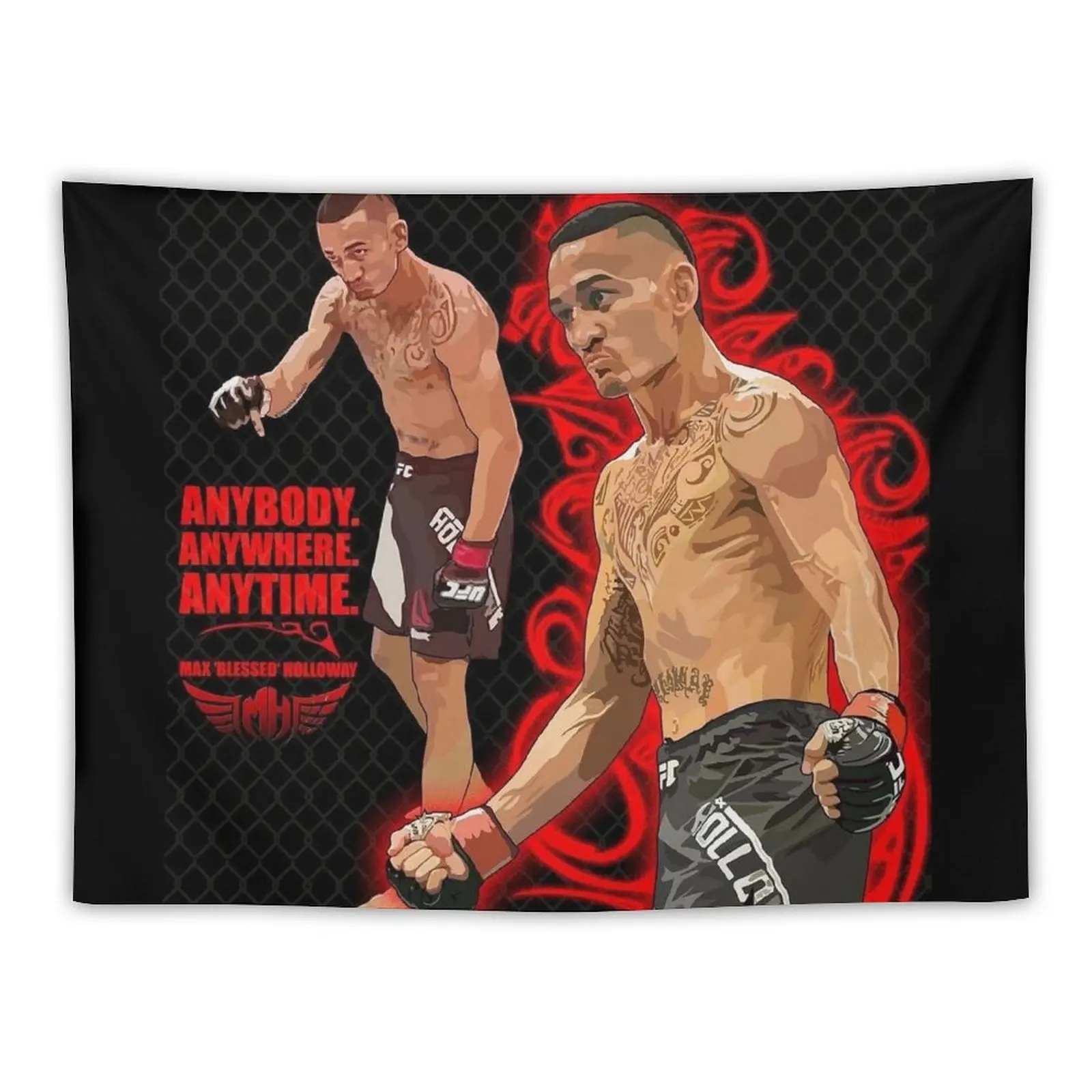 Max Holloway Best Is Blessed Fighter Art Tapestry Home Decoration Accessories Home Decor House Decorations Aesthetic Room Decor