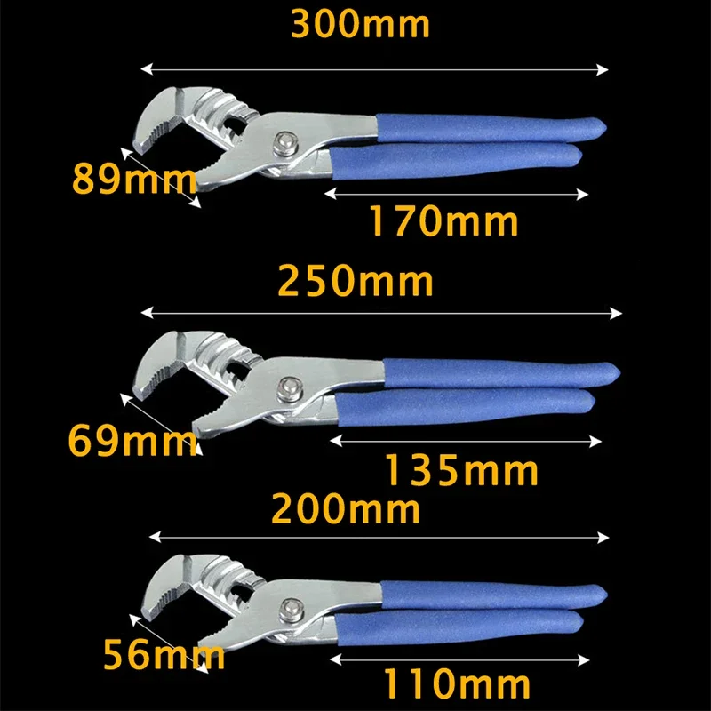 Pinza per pompa dell'acqua regolabile chiave idraulica pinza combinata pinza per giunti a ganascia diritta a sgancio rapido utensili manuali