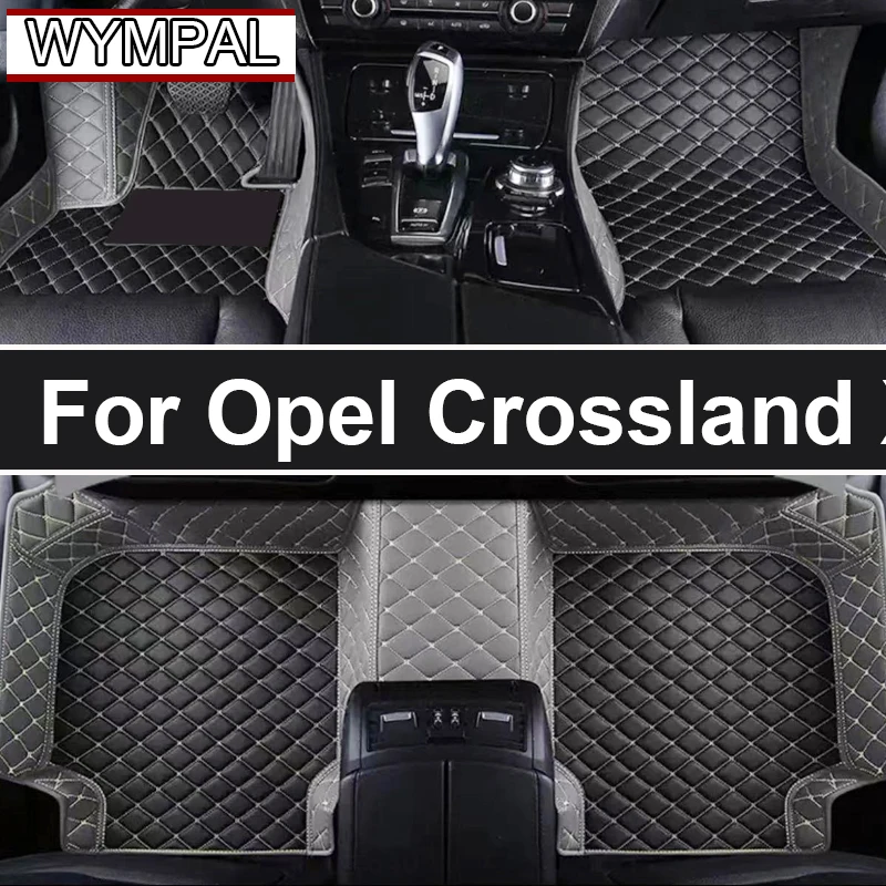 Car Floor Mats For Opel Crossland X 2017-2020 DropShipping Center Interior Accessories 100% Fit Leather Carpets Rugs Foot Pads