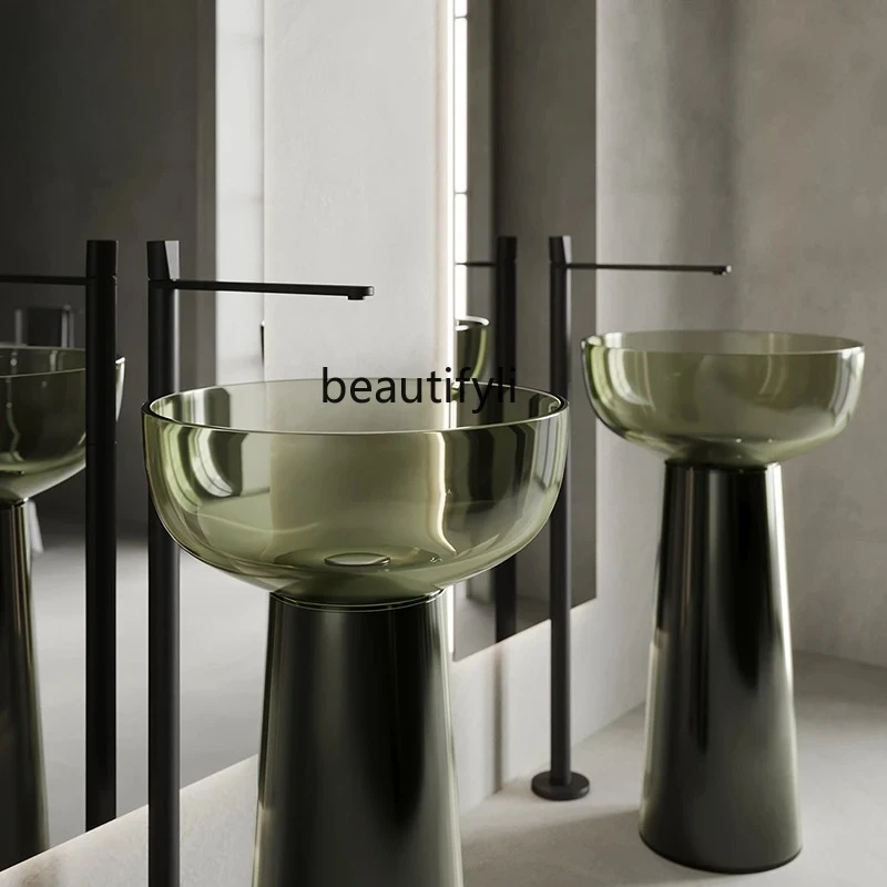 

ls 42Transparent color resin hotel B & B floor-to-ceiling wash basin Wash basin Wash table Column basin Pool customization