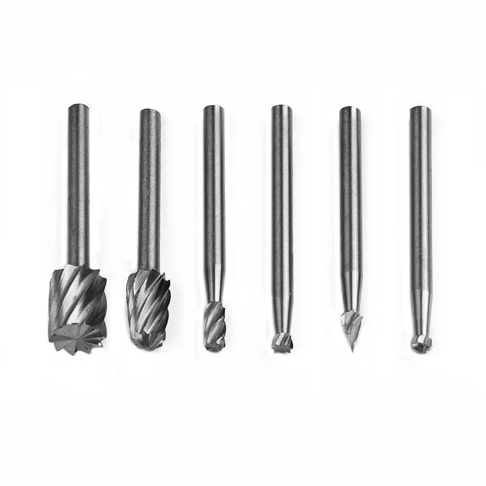 6x hss roteador brocas conjunto fresa rotativa rebarba ferramenta cnc gravura ferramenta abrasiva carpintaria escultura esculpida ferramenta