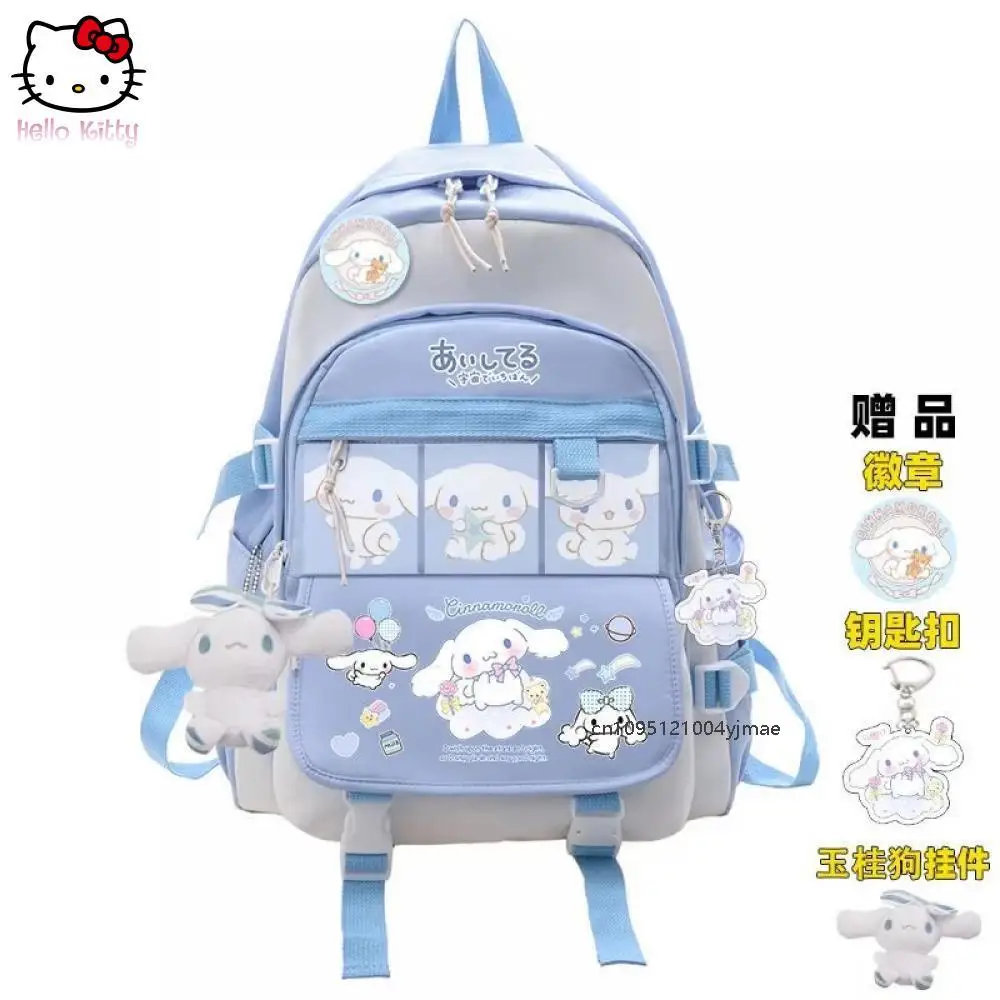 

New Sanrio Cinnamoroll Backpack Children Girl Boy Blue Schoolbag Kawaii Student School Bag Computer Large Bag Birthday Gift Cute