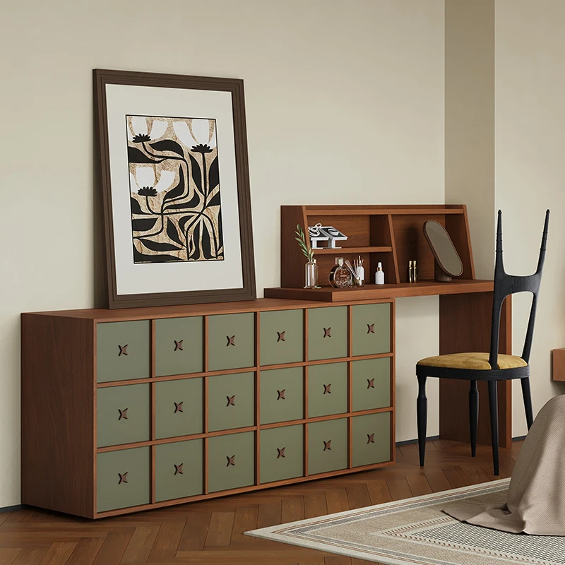 Интерьер Женский Большой Туалетный Столик Роскошный Зеленый Коричневый Хранение Уникальные Комоды Шкаф Nordic Penteadeira Мебель Для Спальни