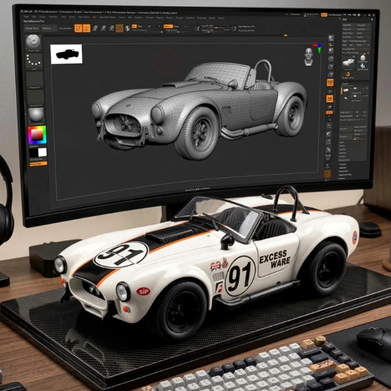 

Коллекционная модель спортивного автомобиля-кабриолета Cobra 1:22 из сплава, лимитированная серия, украшение, игрушка для мальчика, подарок-сюрприз