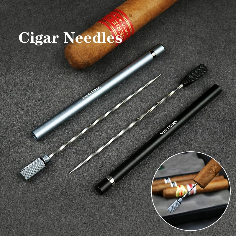 1Pc Stainless Steel Cigar Cutter Punch Needles Portable Cigar Puncher Needle Drill Loose Travel Cigar Accessories Tools Gadget