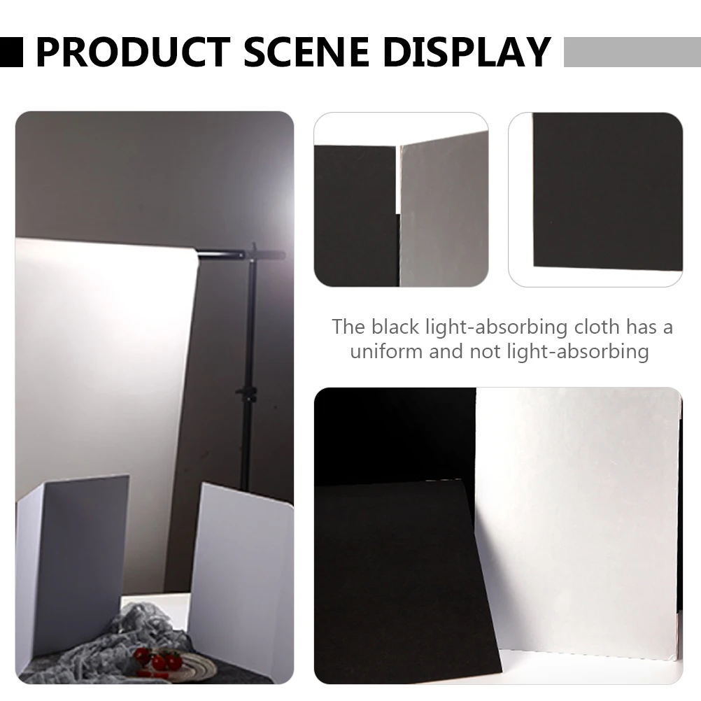 

Photography Backdrop Board A4 Size Foldable Reflector Cardboard Black White Background for Still Life Jewelry Watches Shooting