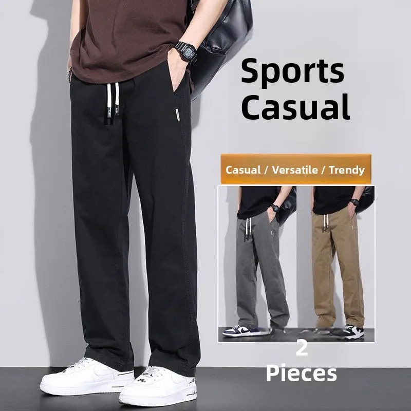 High-End American Style Work Trousers Men's Summer Casual Loose Long Pants Resistant to Dirt And Tear for Doing Housework