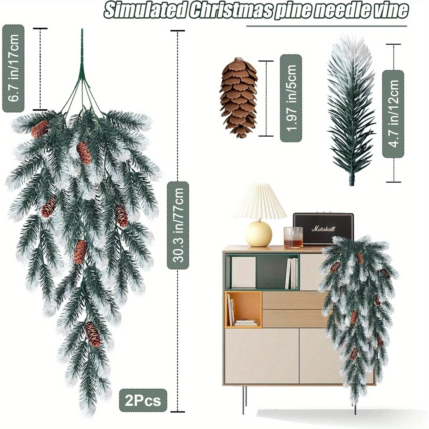 2 Buah Cabang Pohon Cemara Bua - Christmas Tree Artificial ulasan dan harga