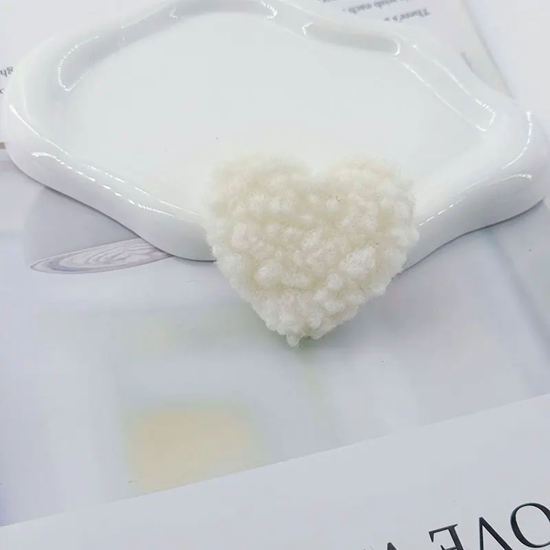 30 Stück neue Woll-Herz-Applikationen für DIY handgemachte Kinder-Haarspangen, Stirnbänder, Stoffaccessoires, Dekorationsaufnäher – Detail 5