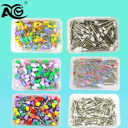 AG 100pcs Dental Lab Nylon Latch Small Flat Polishing Polisher Prophylaxis Brushes Disposable Dental Care Brush Head