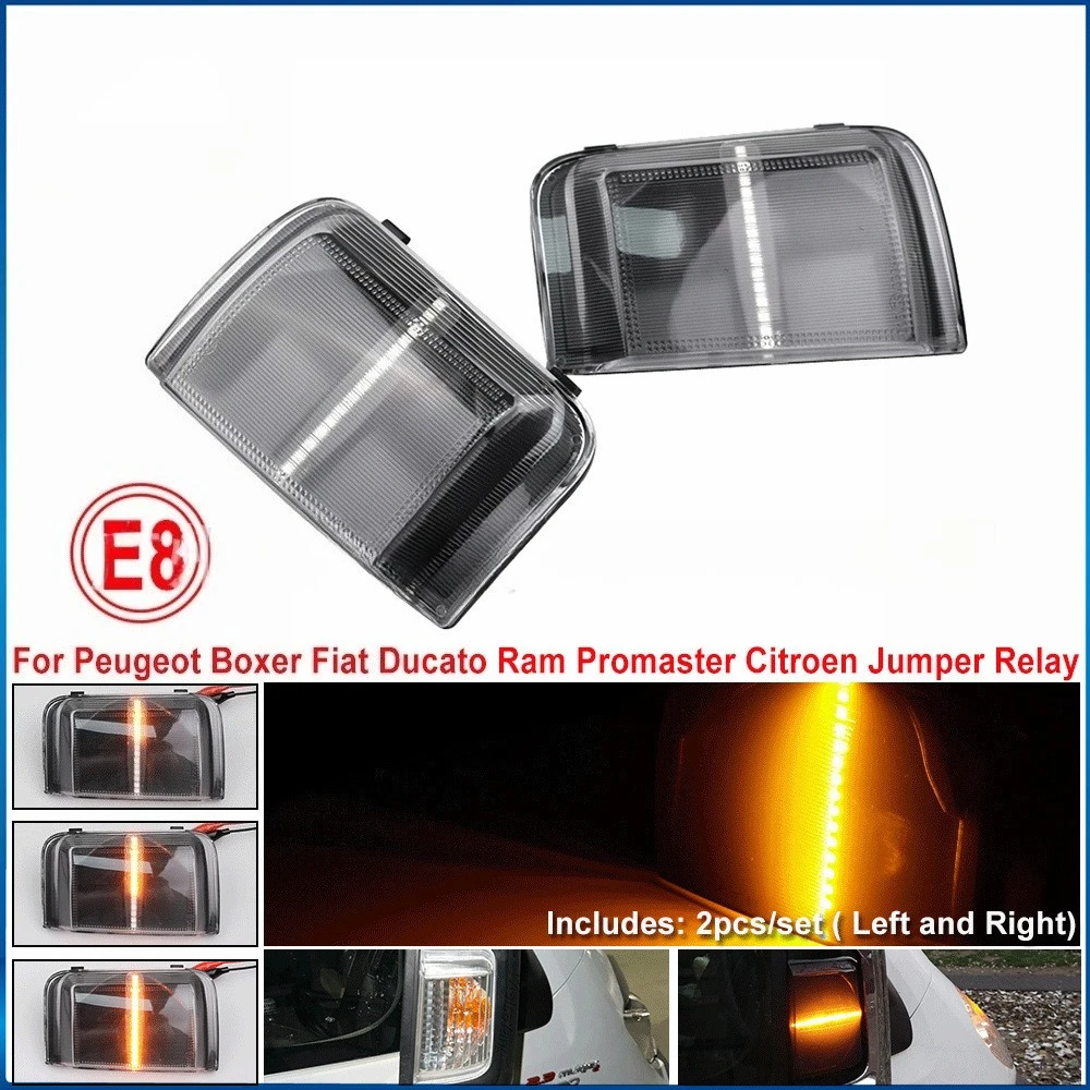 

2 шт. светодиодные янтарные последовательные указатели поворота бокового зеркала для Peugeot Boxer/Fiat Ducato/Citroën