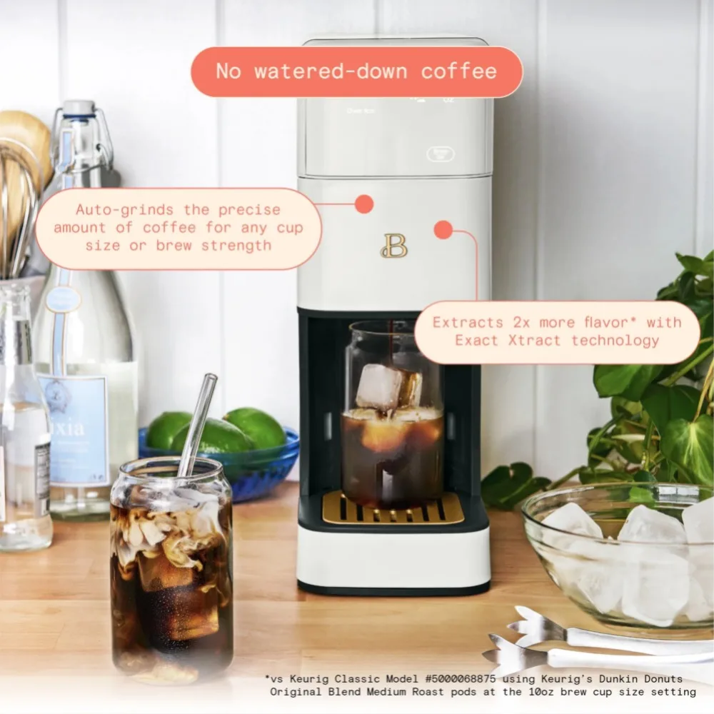 Programmable Single Serve Coffee Maker, White Icing by Drew Barrymore
