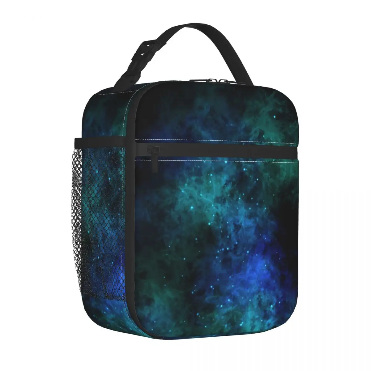 

Lunch Bag Galaxy Print Portable Lunch Box For Children Blue Nebula Space Office Cooler Bag Fun Oxford Thermal Lunch Bags