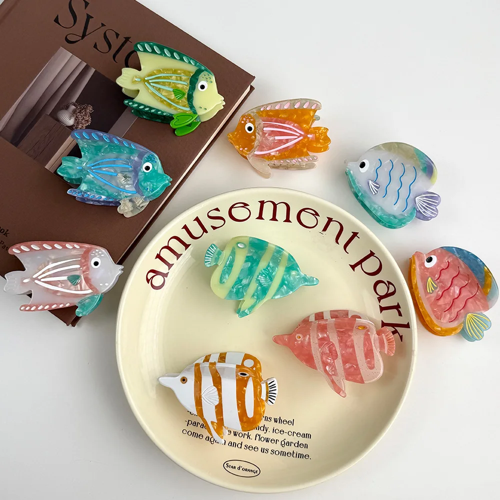 

2026 NEW Ocean Series Tropical Fish Hair Claw Eco-friendly Acetate Claw Clips Trendy Hair Clips for Women Girls Hair Accessories