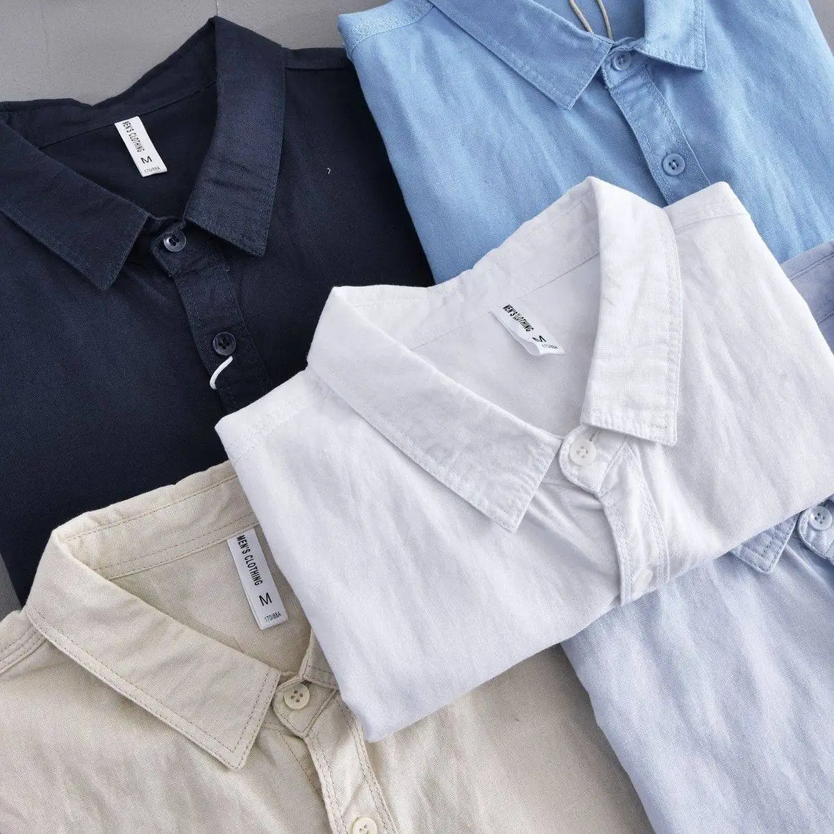 

White Japanese Sle Casual Long Sve Cotton Linen irt Men's Fre Breeze Breathable Loose Linen Material irt