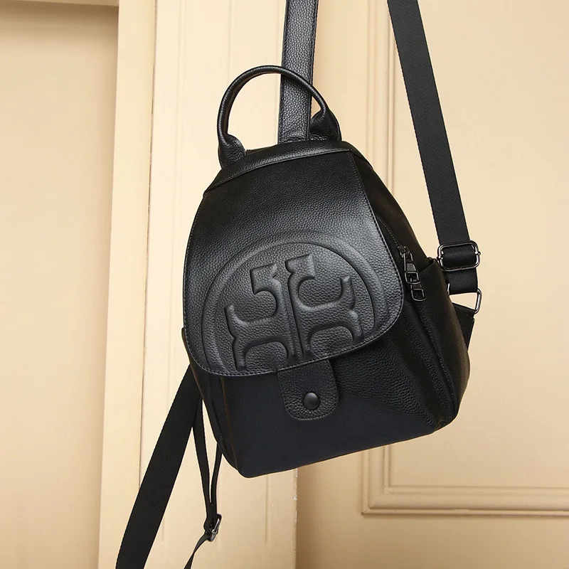 Ransel kulit sapi kualitas terbaik yang modis dan serbaguna, ransel untuk aktivitas sehari-hari bagi wanita, tas sekolah kasual berkapasitas besar