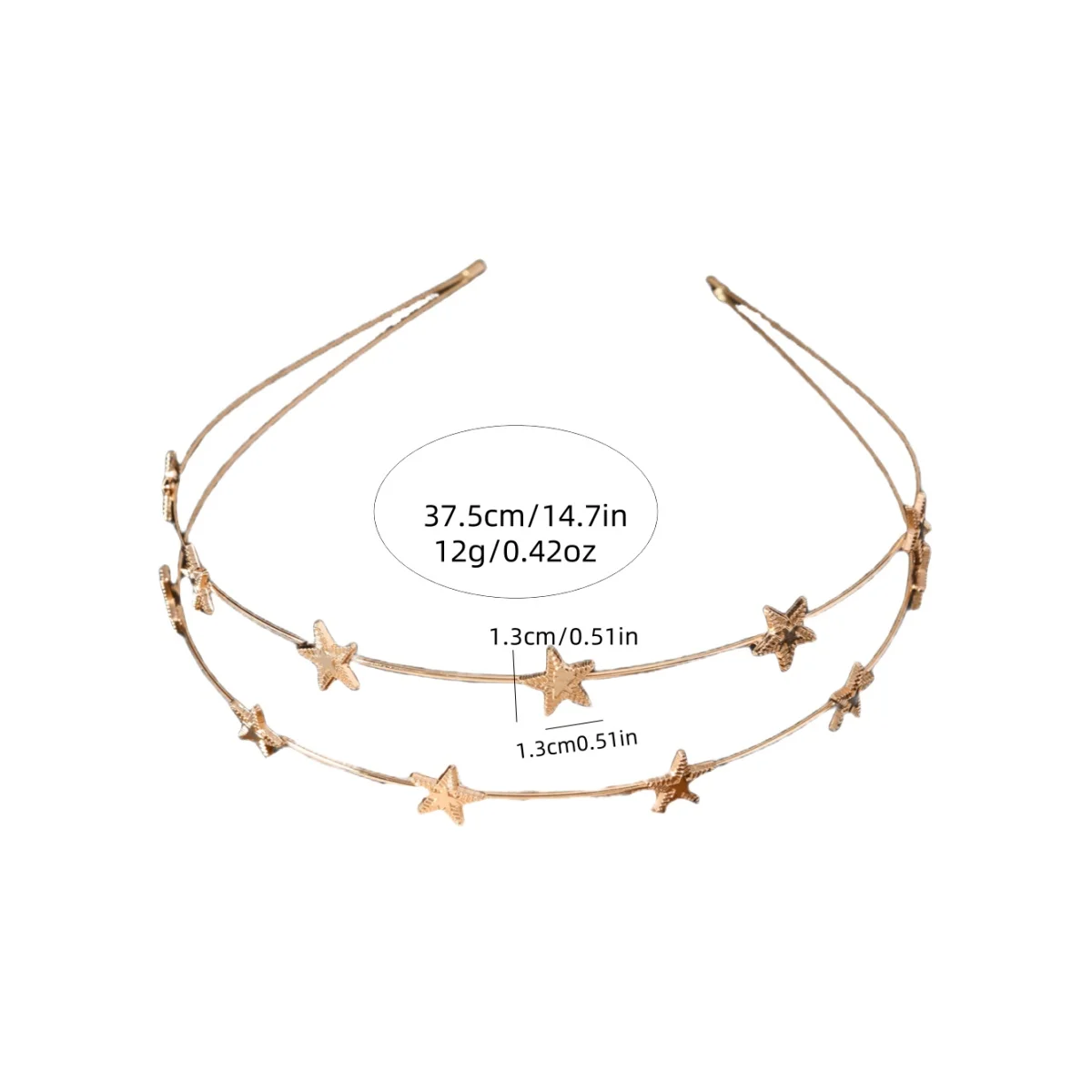 Das Fashion Star Fünfzackige Stern-Doppelschicht-Haarband Ist Schönes und Vielseitiges Accessoire für Frauen, Perfekt für Tägliche Anlässe – Detail 3