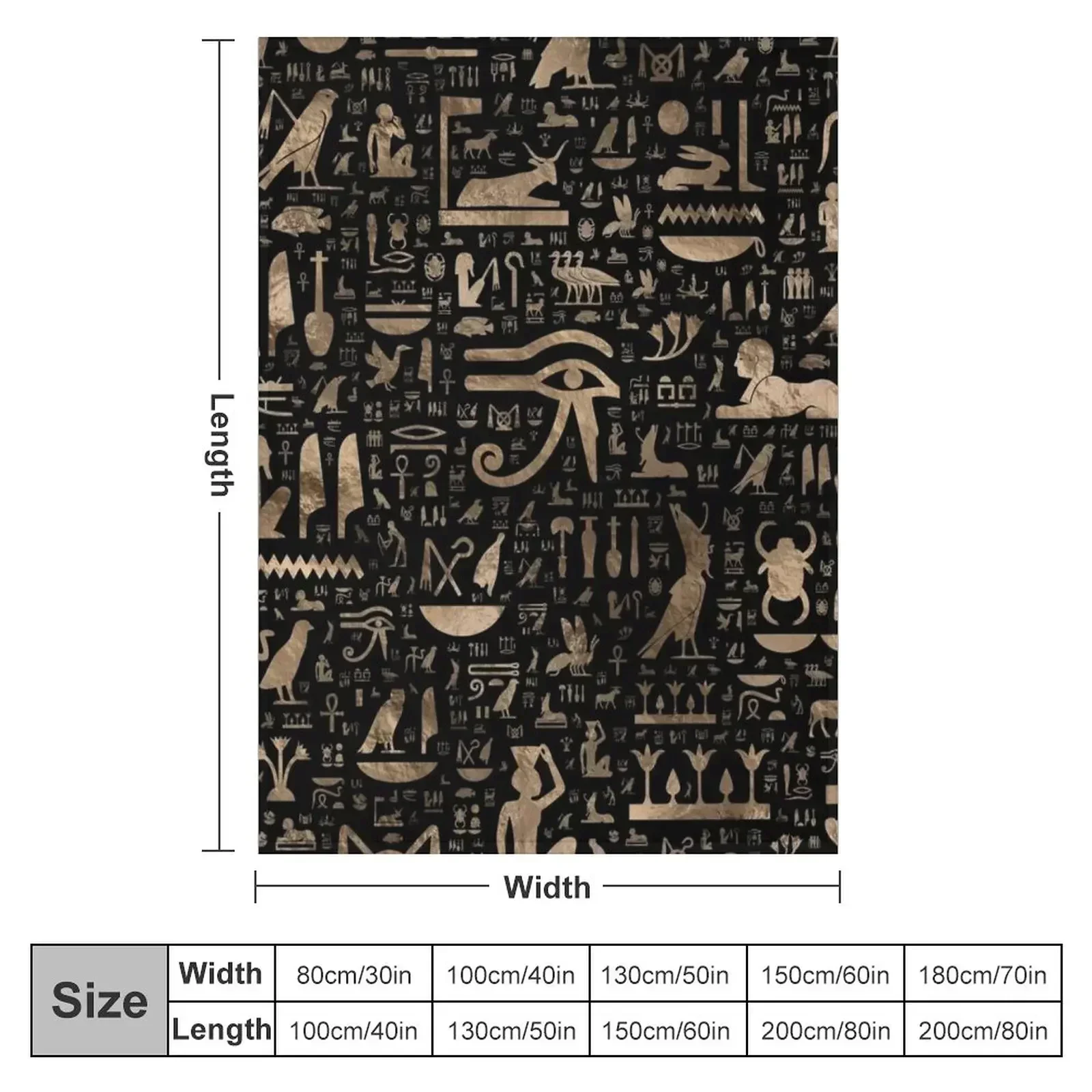 Ancient Egyptian hieroglyphs - Black and gold Throw Blanket funny gift for winter Comforter Sofa Throw Kid'S Blankets
