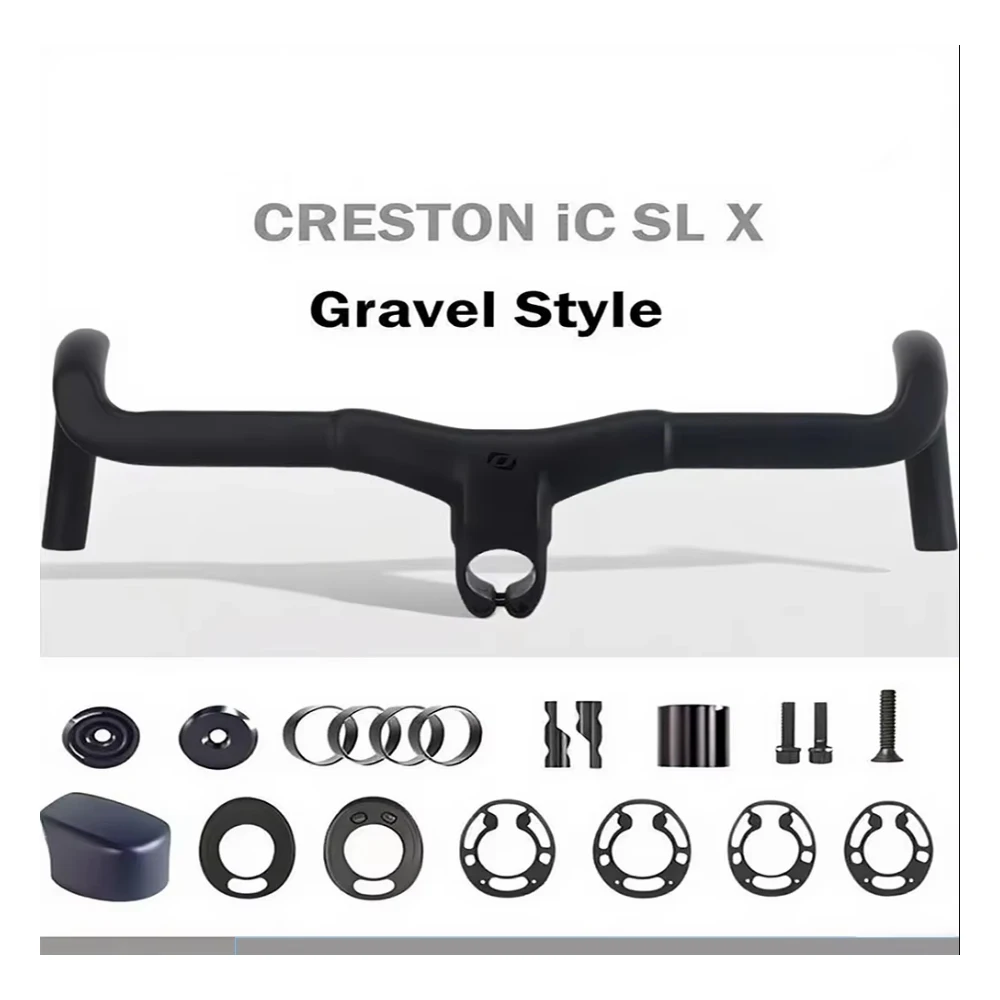 

Gravel Handlebar Creston IC Sl x Full Internal Cable Routing Road Handlebar T1000 Carbon Integrated Gravel Cockpit Di2