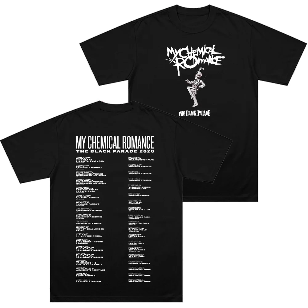 The Black Parade 2026 Tour T Shirts Rock Band My Chemical Romance Cotton Comfortable Clothes Women Men Trendy Graphic Tee Casual