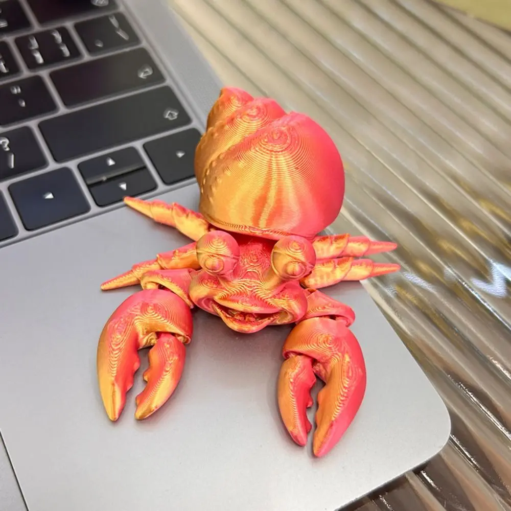 Creative Active Joint 3D Printing Hermit Crab Novelty Durable Hermit Crab Ornament Cartoon Simulation Hermit Crab Model Offices