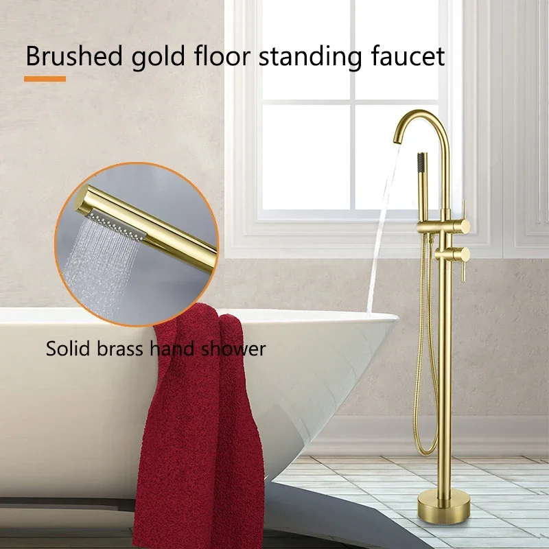 Hid Free Standing Bath Shower Mixer upc floor stand Tub Filler Shower Mixer Freestanding Bathtub Faucet