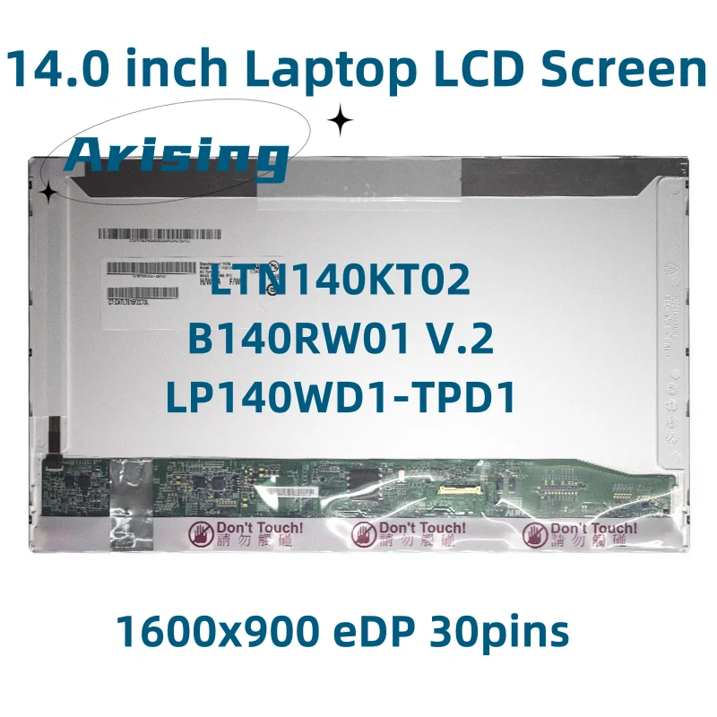 B140RW01 V.2 Fit LP140WD1-TPD1 LTN140KT02 For HP Elitebook 8440P 8440V Laptop LCD Screen 1600x900 EDP 30pins Matrix Panel