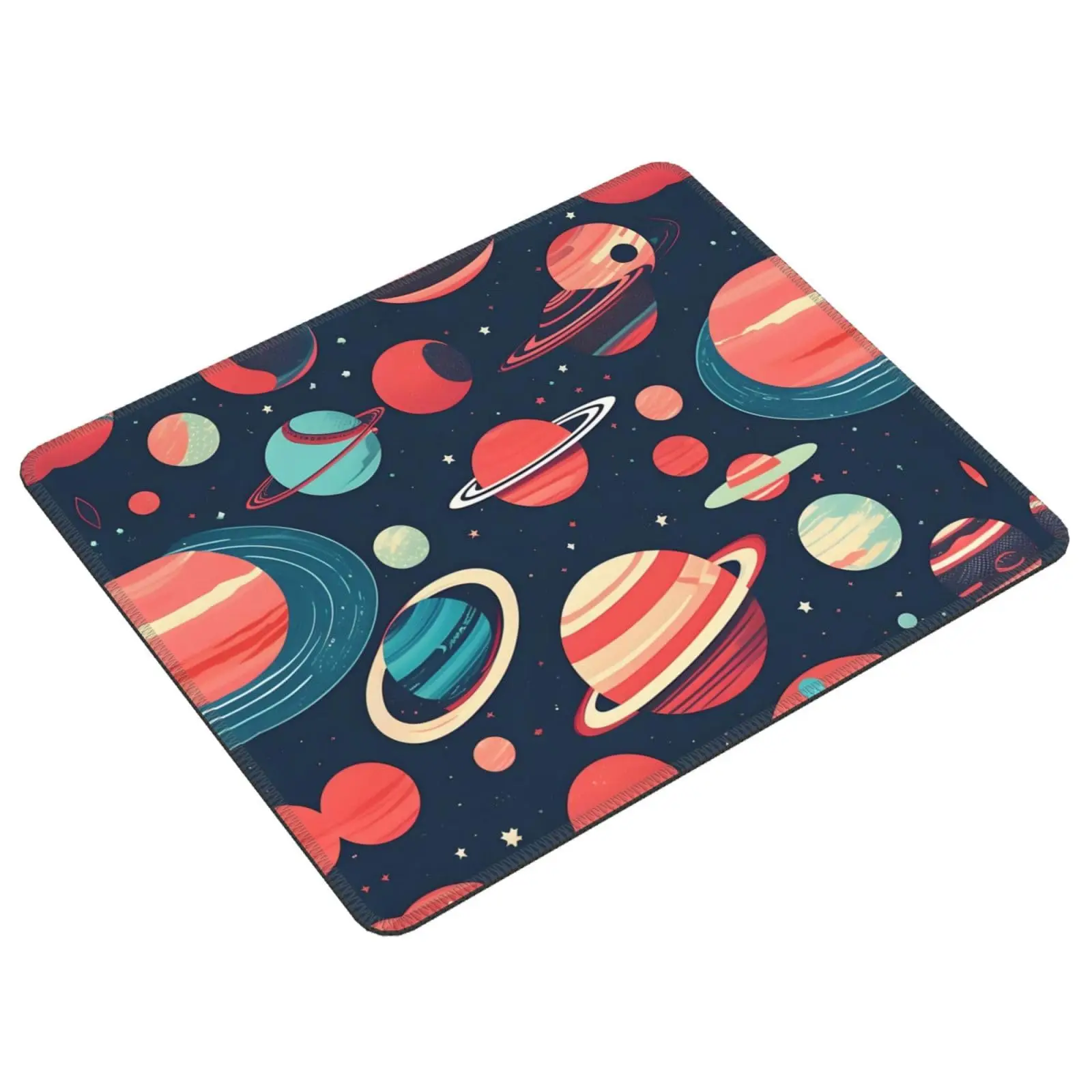 Vintage Outer Space Planets Patterns Printing Lock Edge Gaming Mousepad Gamer Mouse Mat Keyboard Mats Desk Pad Mousepads 22x18cm