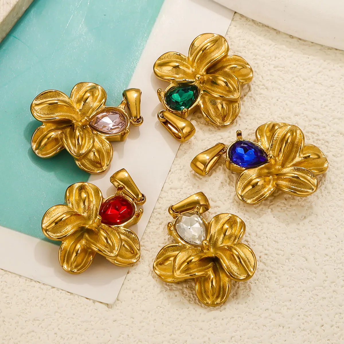 

2PCS Stainless Steel Charm Flower Charm Pendant for Jewelry Making Materials Keychain Necklace Bracelet Material Wholesale