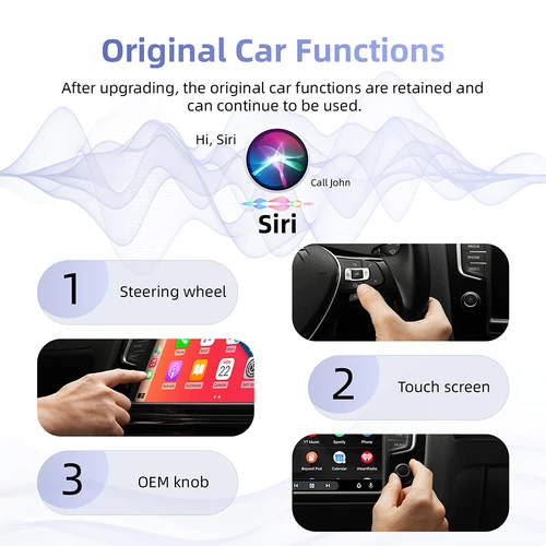 Imagen 2 del producto Dongle inalámbrico CarPlay 2 en 1, adaptador inalámbrico para Android Auto, caja inteligente AI, sistemas inteligentes para coche con CarPlay con cable