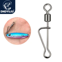 DNDYUJU 50-100pcs Fishing Barrel Swivels Brass Rolling Swivels Stainless Steel Snap Fishing Lure Connector Fishing Accessories