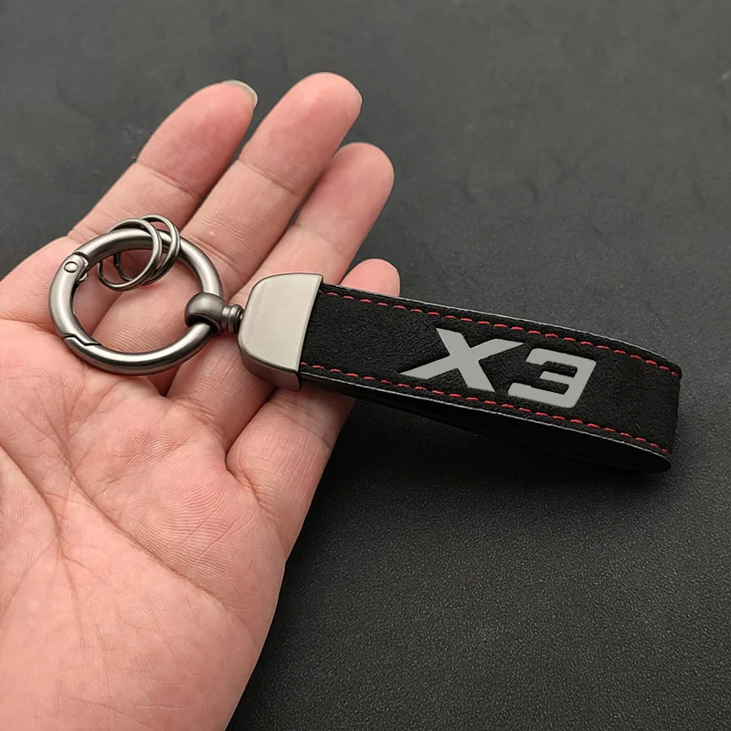 2024 High Grade Suede Leather Key Chain Rings Man Women Keyring Luxury Car Keychain For GT X1 X2 X3 X4 X5 X6 X7 Accessories