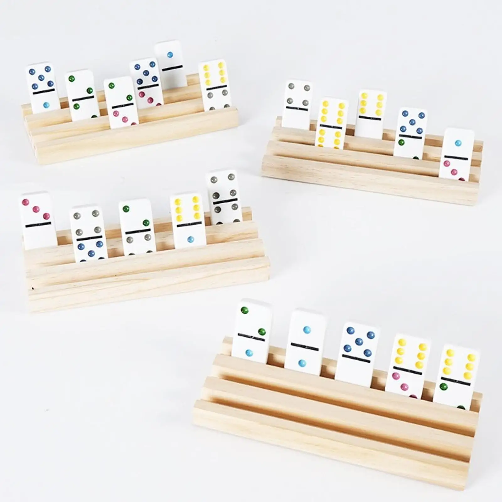 

Domino Set Wooden Logic Puzzle Creative Building Game for Children Educational Play at Home