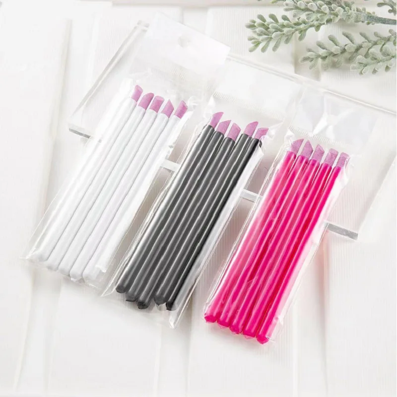 5Pcs Quartz Pen Nail Cuticle Pushers Nail Polish Manicure Stick Nail Files Grinding Pen Dead Skin Remover for Natural Nail