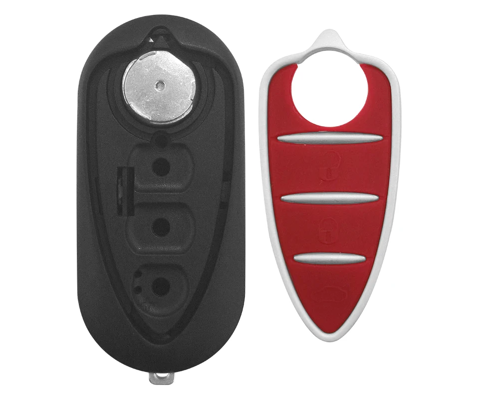 XNRKEY Flip Car Remote Key Shell for Alfa Romeo Mito Giulietta Replacement 3 Buttons Car Key Case Uncut Blade