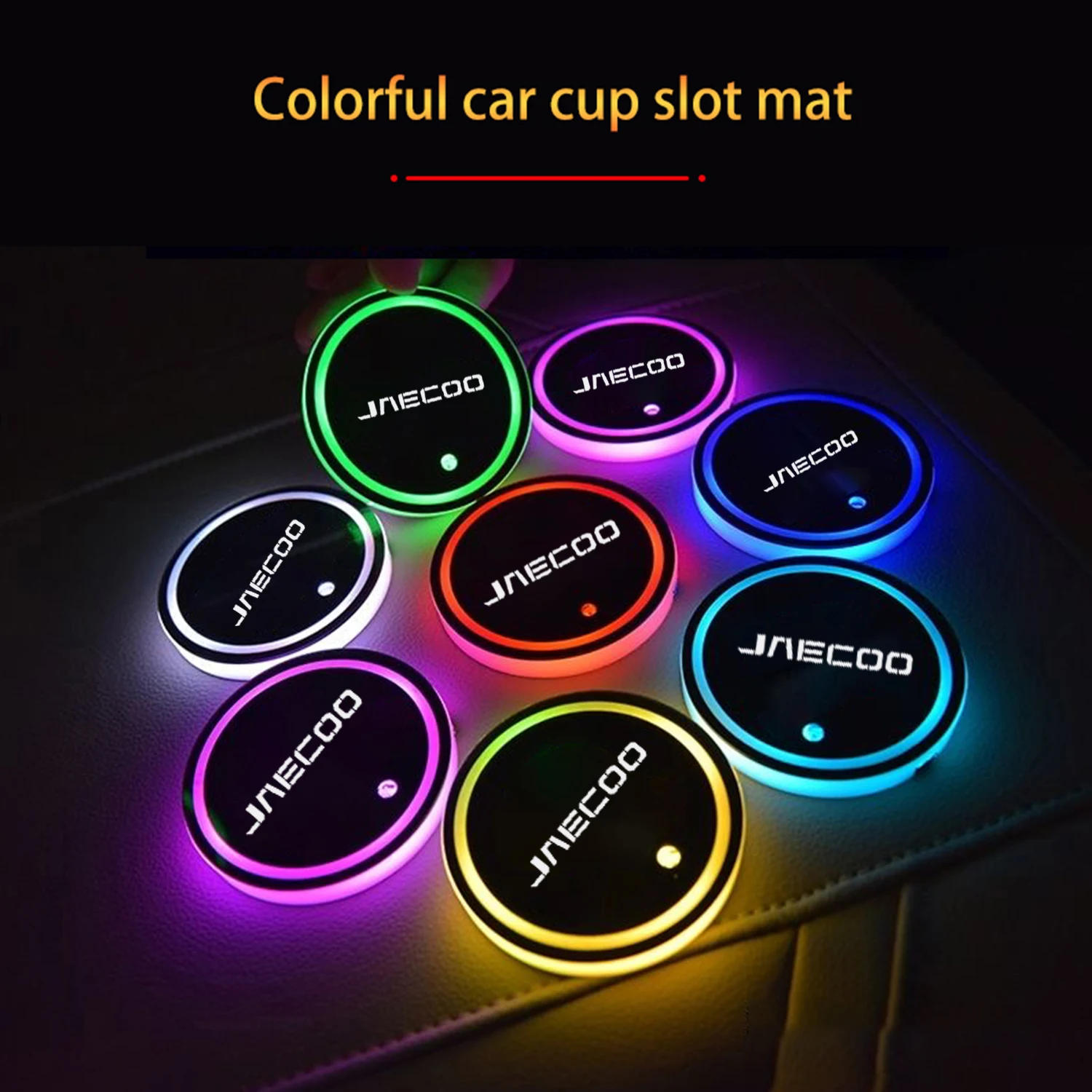 2PCS Luminous Car Cup Coaster Holder Car Led Atmosphere Lamp For Chery Jaecoo J7 Phev 5EV J6 7 J5 J8 Water Bottle Cup Holder Pad