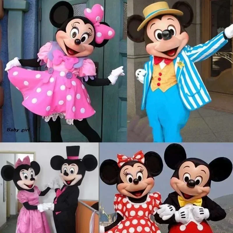 Cute Cartoon Black Mouse Minnie Mouse Mascot Costume Halloween Disney Mickey Winnie the Pooh Cosplay Performance Set