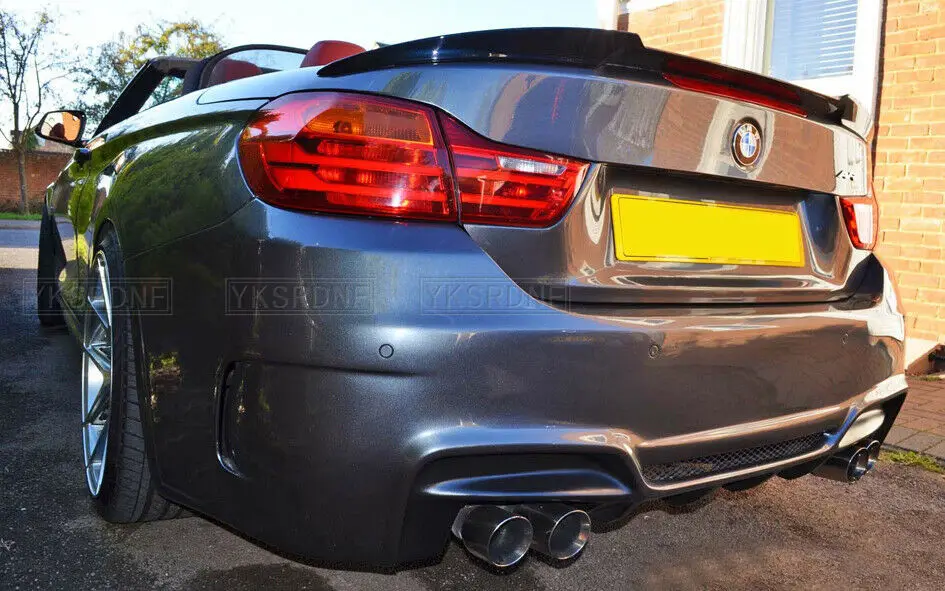 M4 Style Carbon Fiber Rear Roof Spoiler Trunk Lip Wing For BMW F33 Convertible 4 Series 420i 428i 435i F83 M4 2014 2015 2016 UP