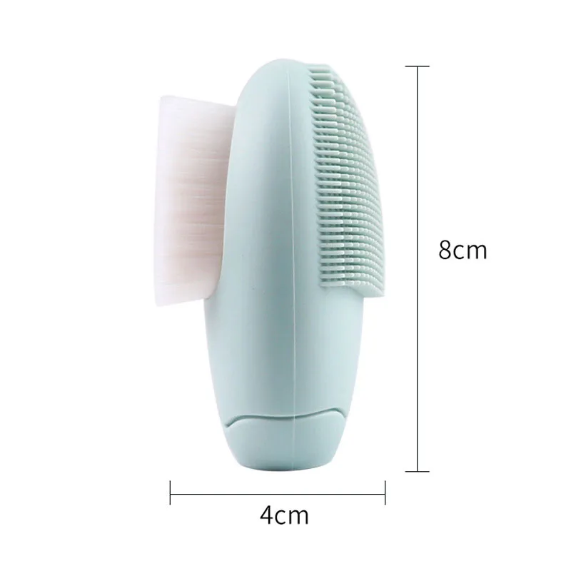1 st Dubbele Hoofd Gezicht Wassen Borstel Zijdig Siliconen Handmatige Massage Gezichtsreiniger Borstel Zachte Haren Diepe Reiniging Peeling Tool