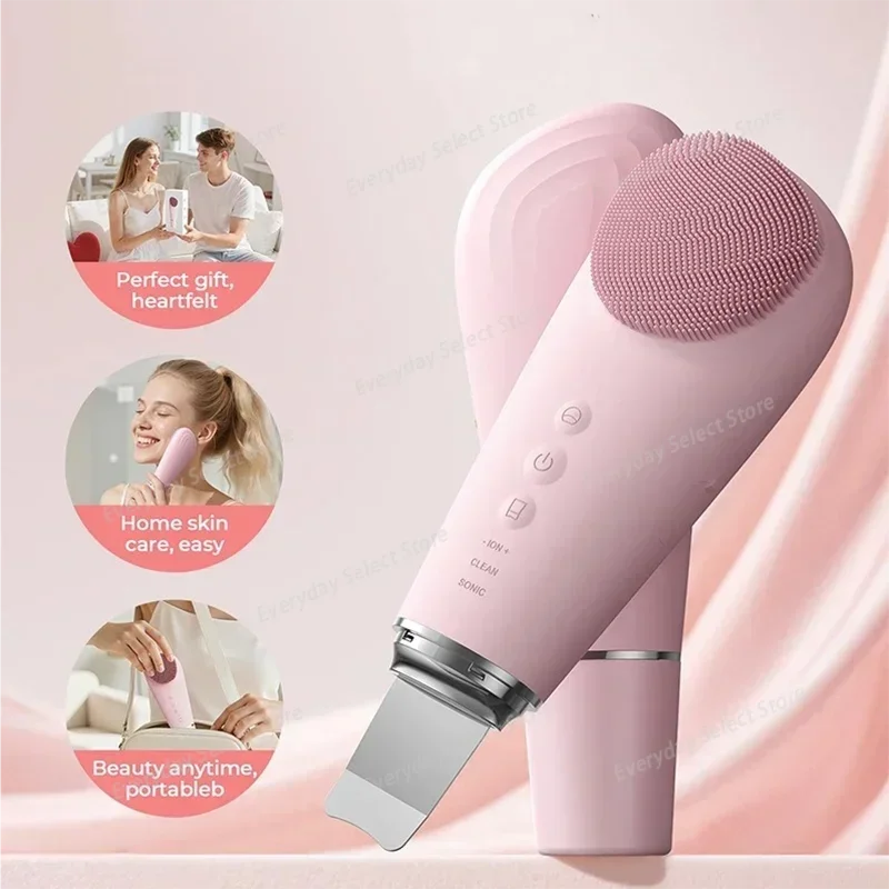Electric 7 in1 Silicone Blackhead Exfoliating Skin Tightening Massage Home Spa Face Cleaner Care Cleansing Face Brush Cleanser